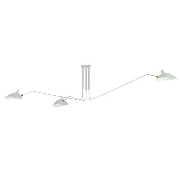Three-Arm Mouille Ceiling Lamp - 220V-France & Son-LAC016WHT-ChandeliersWhite-4-France and Son