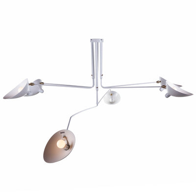 Mouille Six Arm Ceiling Lamp-France & Son-LBC017BLK-ChandeliersBlack-6-France and Son