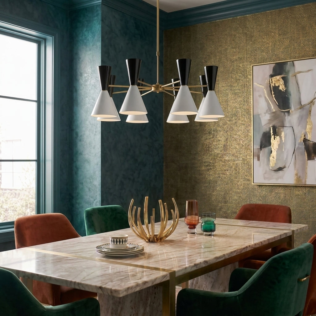 Tuxedo Diablo Chandelier - Eight Light