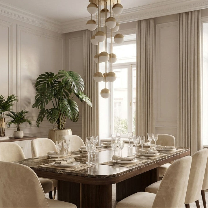 Stilnovo 16 Light Raindrop Globe Chandelier - Brass