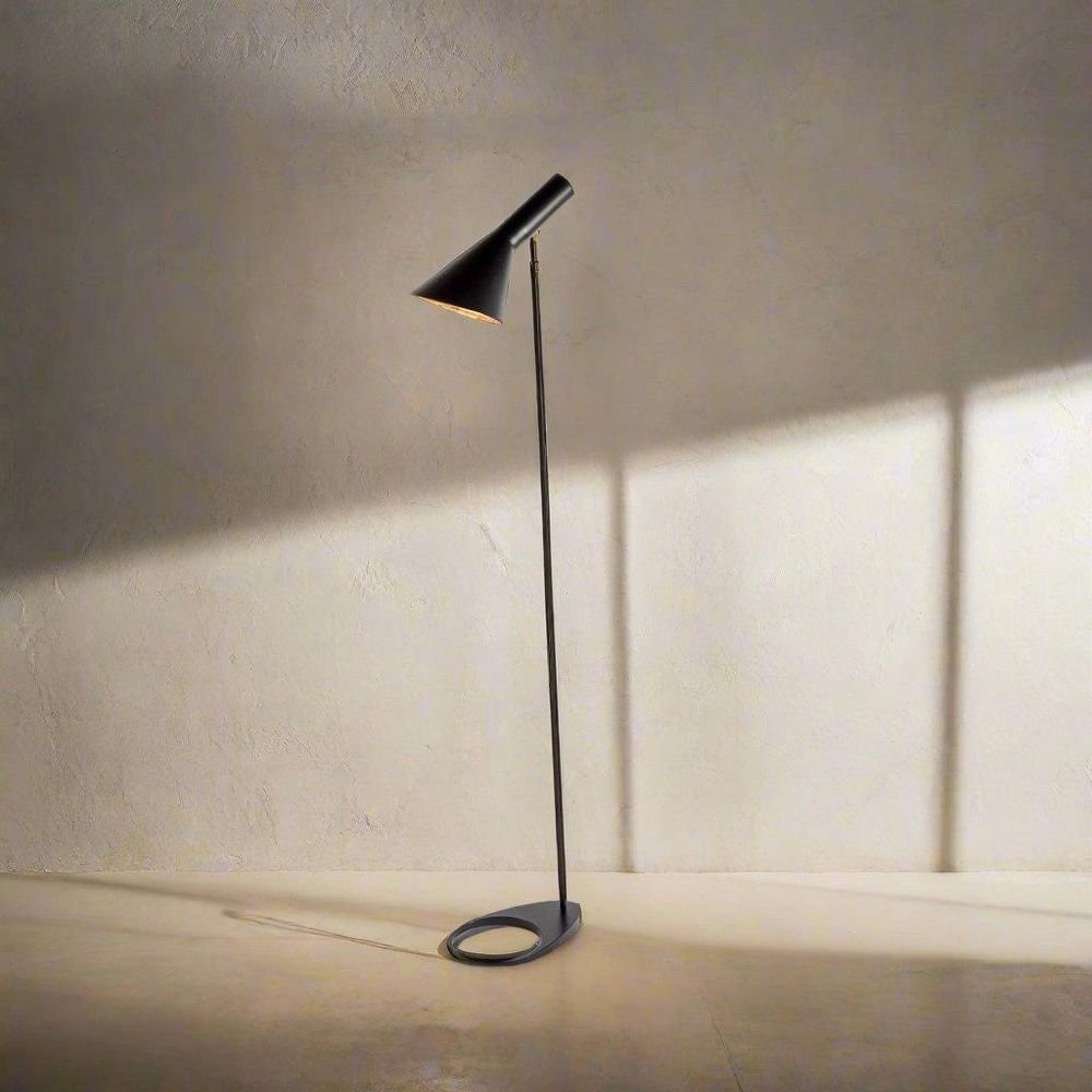 Mid Century AJ Floor Lamp-France & Son-LBF002BLACK-Floor LampsBlack-1-France and Son