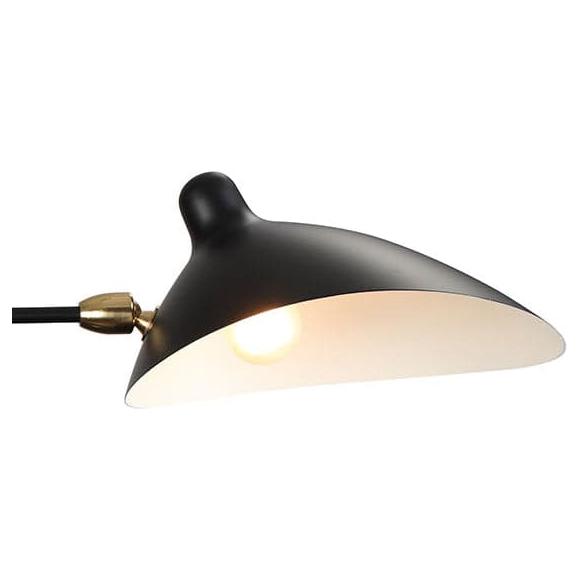 Mid Century Serge Rotating Wall Sconce-France & Son-LBW018BLK-Wall Lighting-2-France and Son