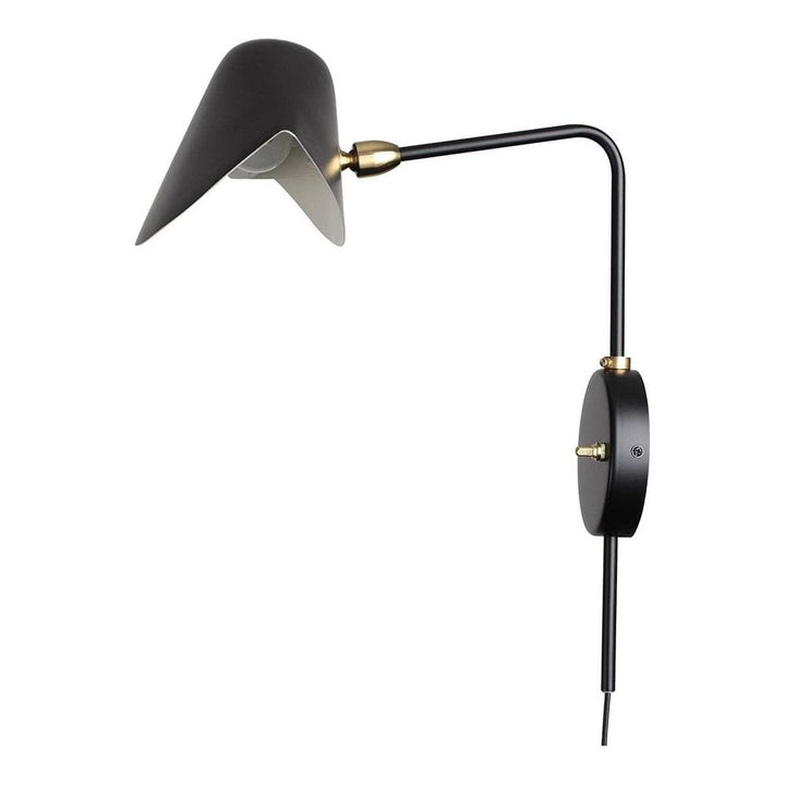 Mid Century Serge Antony Rotating Wall Sconce-France & Son-LBW060BLK-Wall LightingBlack-6-France and Son