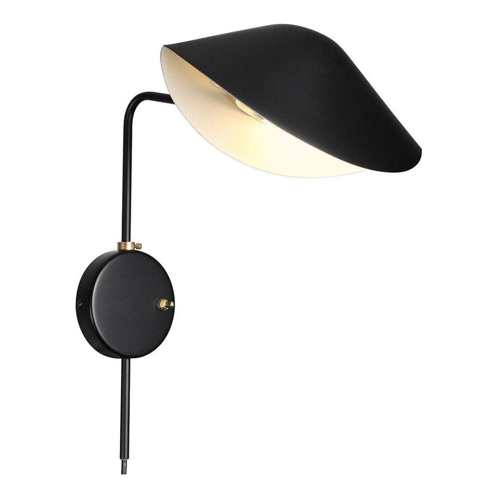 Mid Century Serge Antony Rotating Wall Sconce-France & Son-LBW060BLK-Wall LightingBlack-1-France and Son