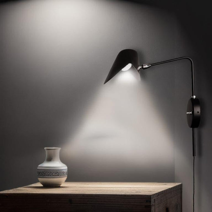 Mouille Antony Rotating Wall Sconce-France & Son-LBW060BLK-Wall LightingBlack-3-France and Son