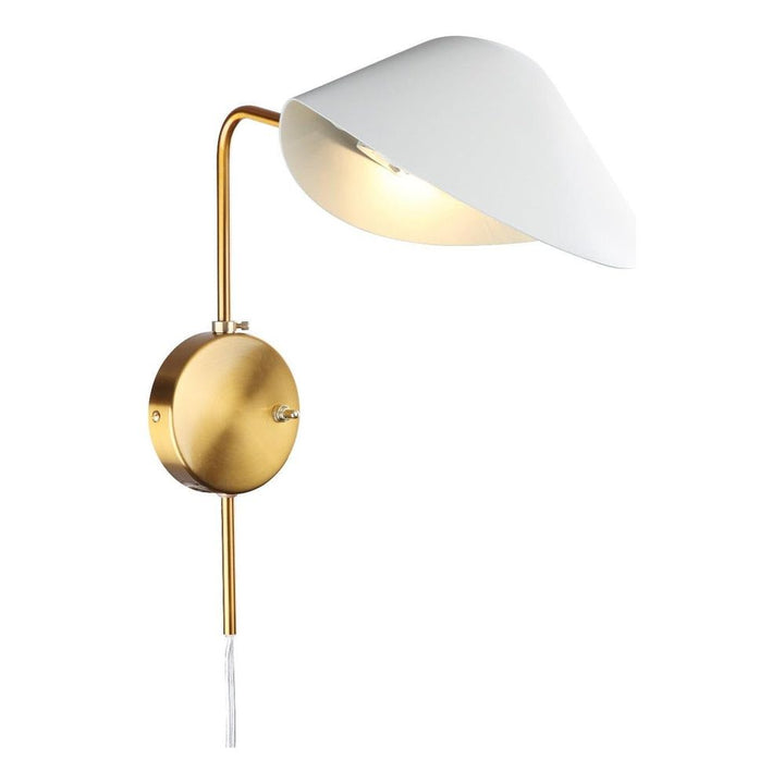 Mid Century Serge Antony Rotating Wall Sconce-France & Son-LBW060BRSWHT-Wall LightingWhite/Brass-2-France and Son