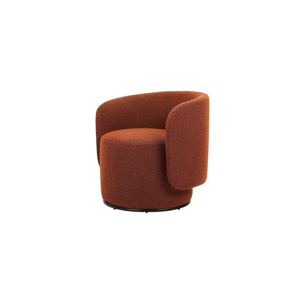 Lounge Chairs Biarritz Swivel Lounge Chair Rust Boucle Fabric