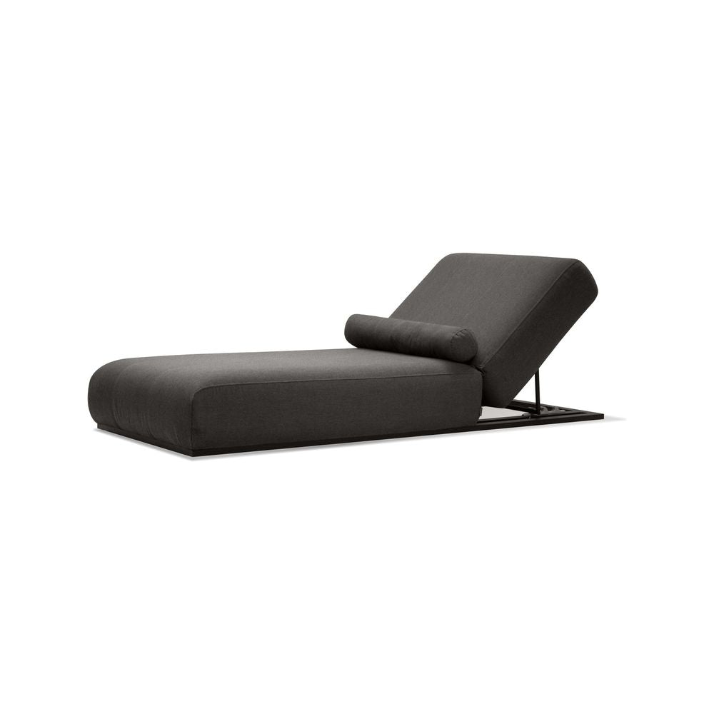 Outdoor Chaise & Sun Loungers Bondi Lounger Chair Charcoal Sunbrella Fabric Black Aluminum Frame