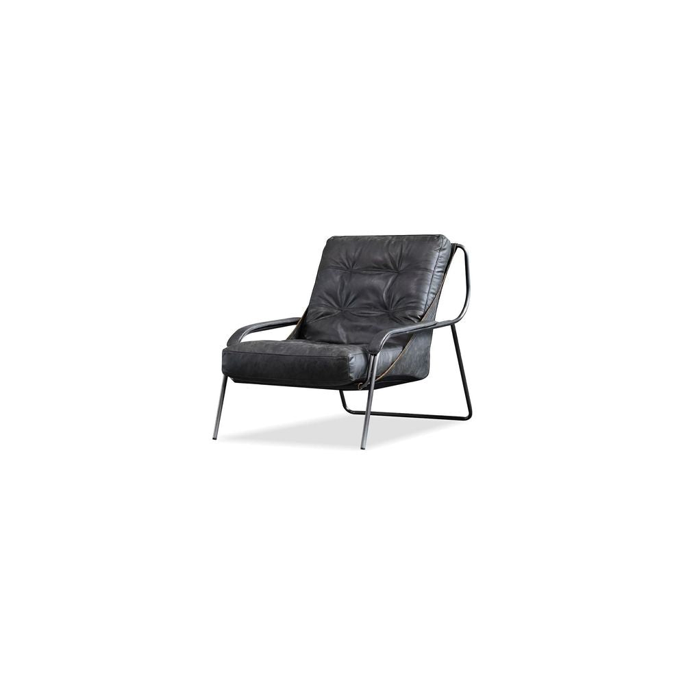 Lounge Chairs Breuer Lounge Chair Antique Raven Black Leather Brushed Vintage Iron