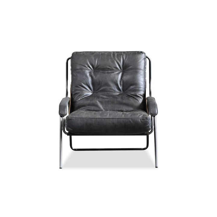 Lounge Chairs Breuer Lounge Chair Antique Raven Black Leather Brushed Vintage Iron