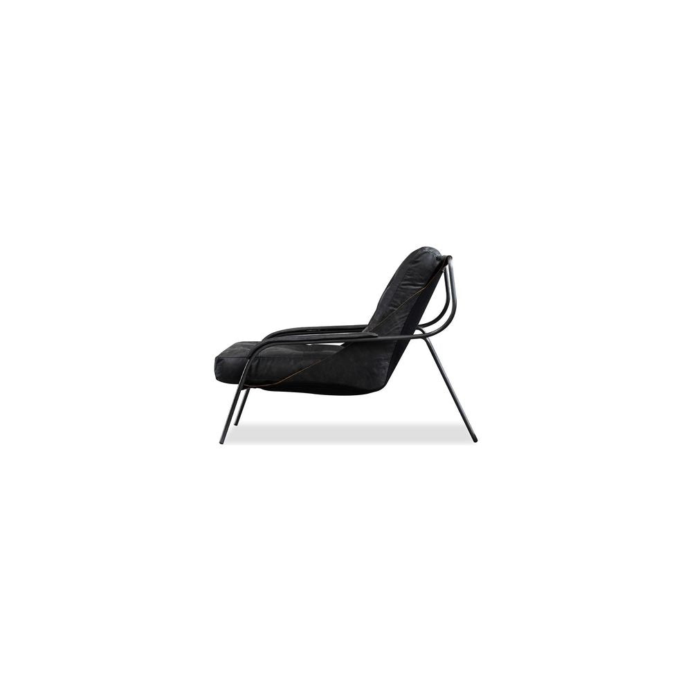 Lounge Chairs Breuer Lounge Chair Antique Raven Black Leather Brushed Vintage Iron