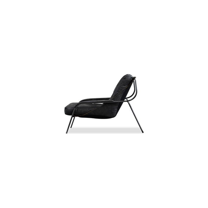 Lounge Chairs Breuer Lounge Chair Antique Raven Black Leather Brushed Vintage Iron