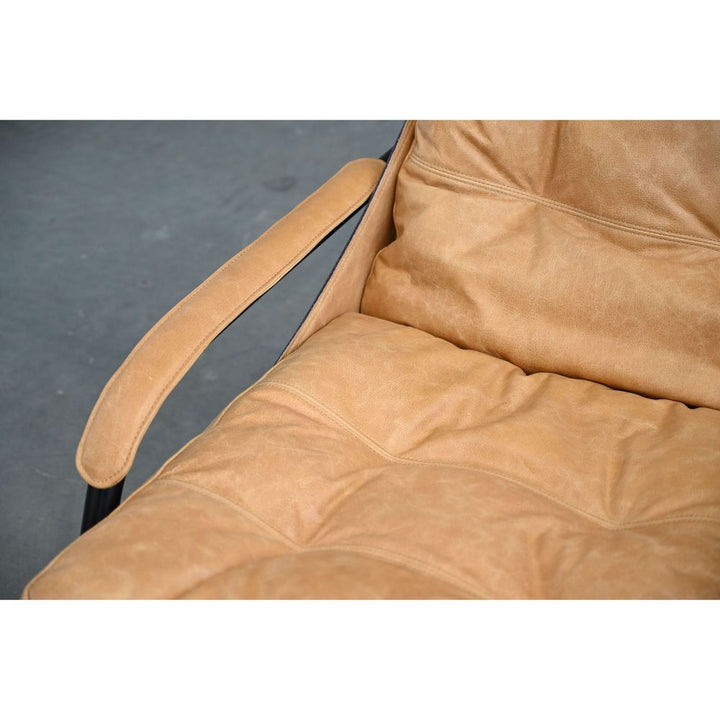 Breuer Lounge Chair Antique Rum Leather Charcoal Iron Powder Coated Legs