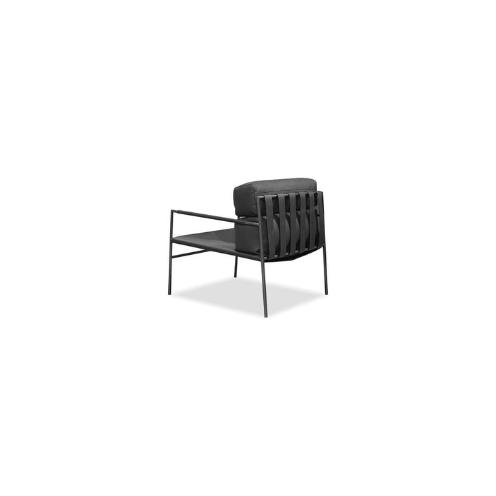 Lounge Chairs Caja Lounge Chair Panther Black Black Powder Coated Steel Legs
