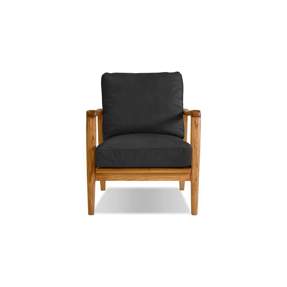 Lounge Chairs Craftsman Lounge Chair Black Leather Natural Ash Wood Frame