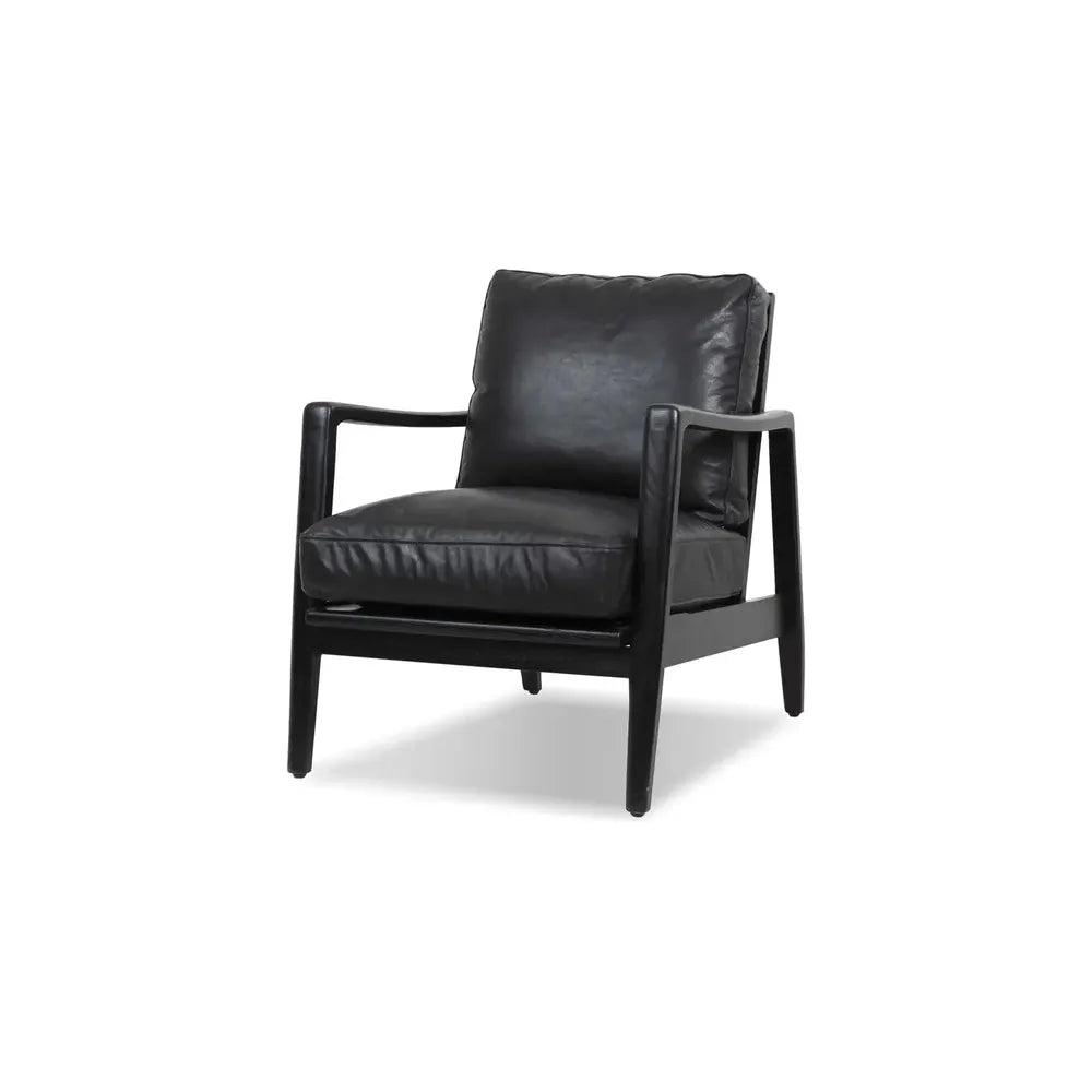 Lounge Chairs Craftsman Lounge Chair Black Leather Black Ash Wood Frame