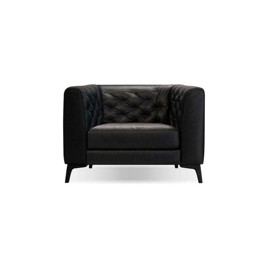 Lounge Chairs Dalton Lounge Chair Vintage Black Leather Black Powder Coated Legs