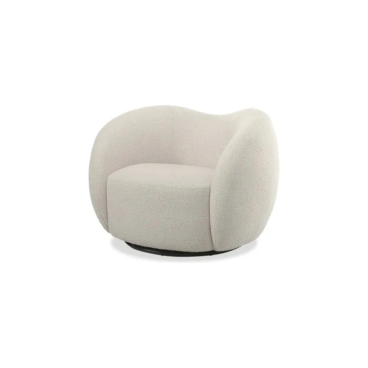 Lounge Chairs Dune Swivel Lounge Chair Cream Teddy Fabric