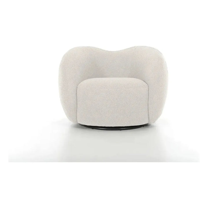 Lounge Chairs Dune Swivel Lounge Chair Cream Teddy Fabric