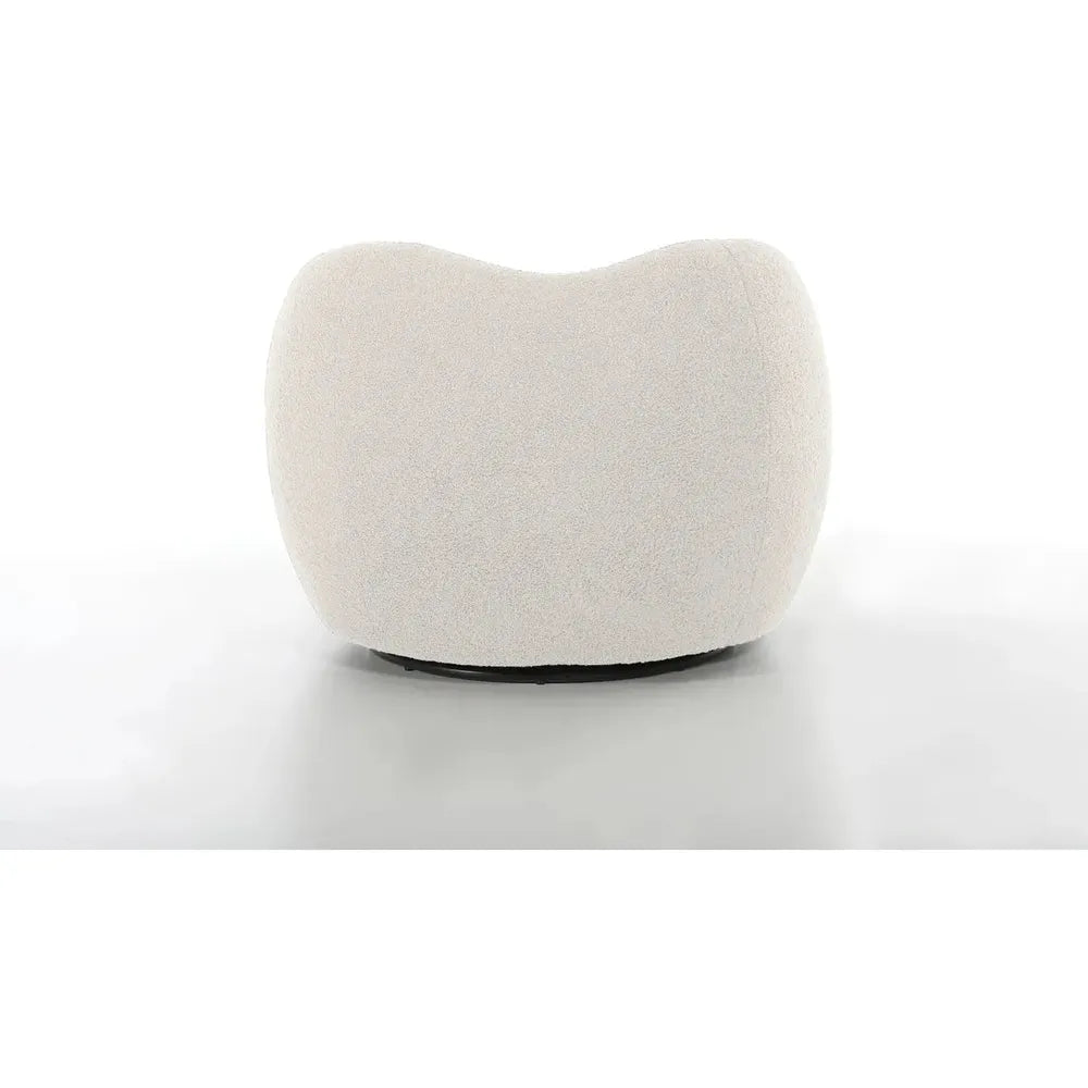 Dune Swivel Lounge Chair Cream Teddy Fabric