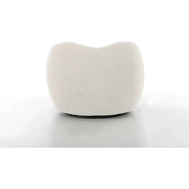 Dune Swivel Lounge Chair Cream Teddy Fabric