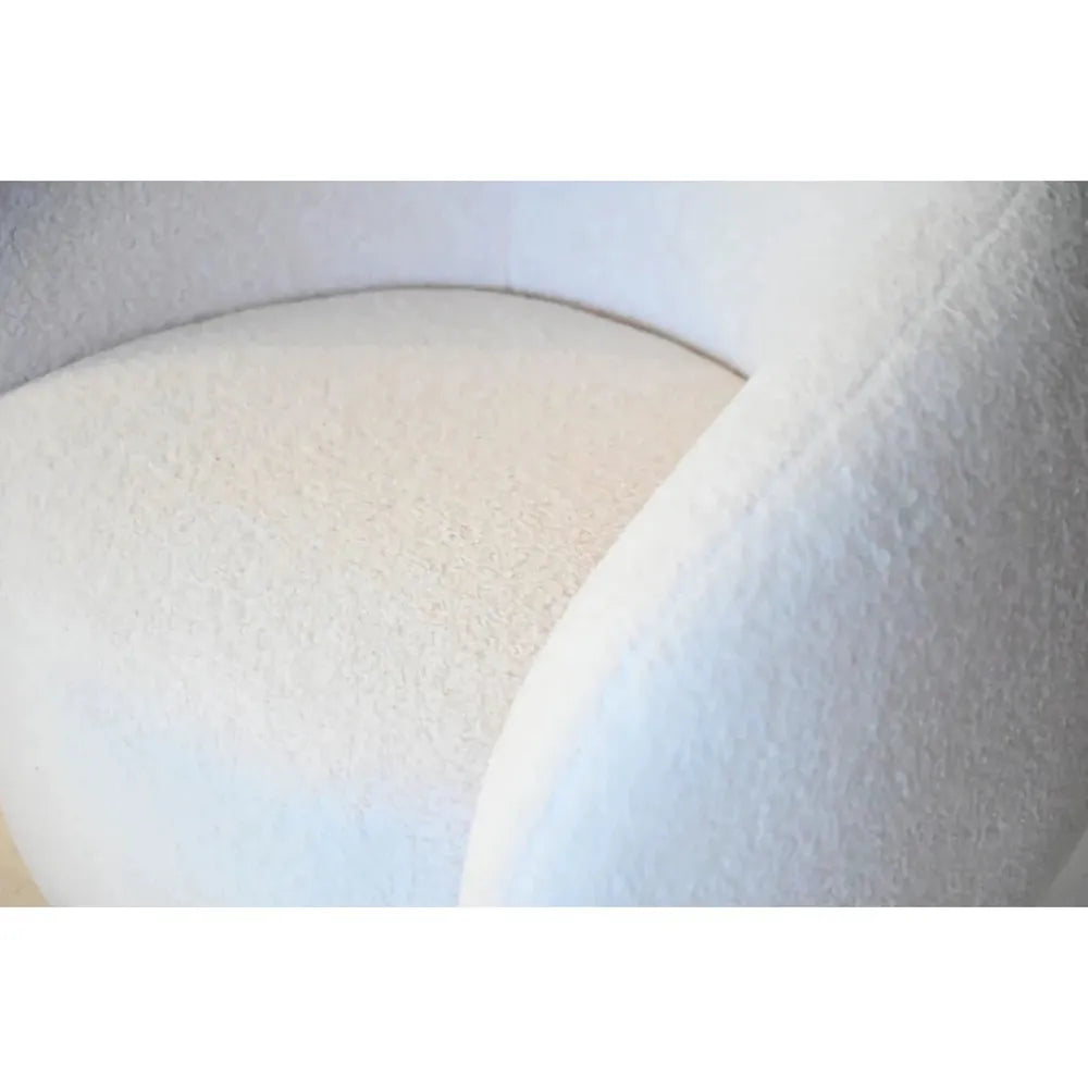 Dune Swivel Lounge Chair Cream Teddy Fabric