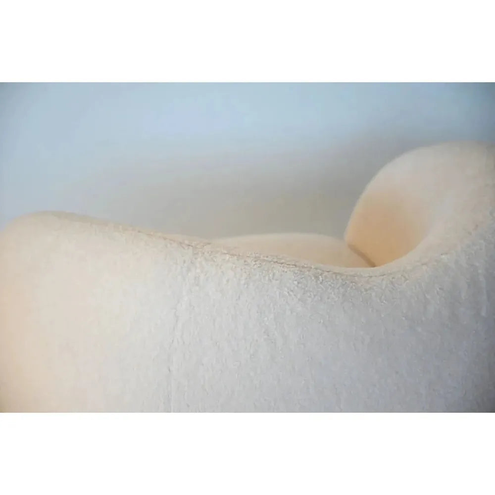 Dune Swivel Lounge Chair Cream Teddy Fabric