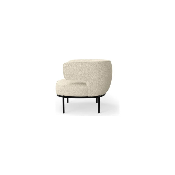 Lounge Chairs Finn Lounge Chair Cream Boucle Fabric Black Powder Coated Steel Base