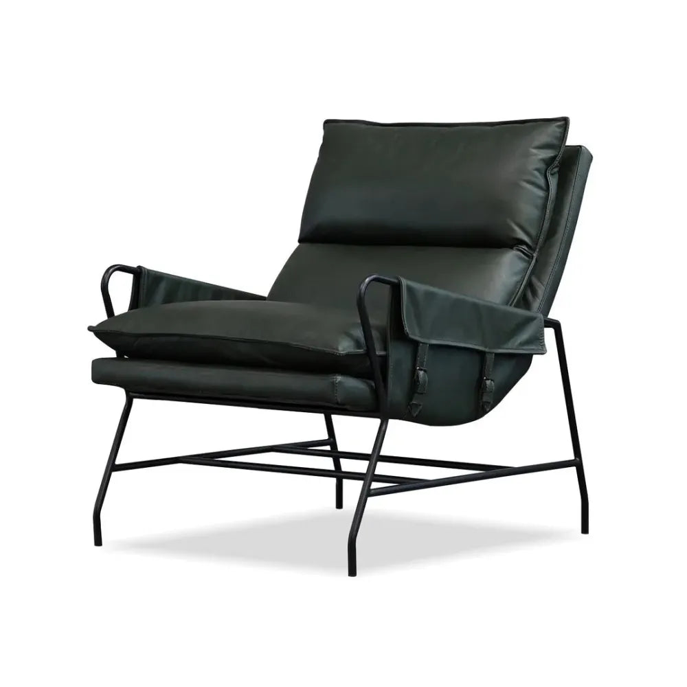 Meier Lounge Chair Moss Green Leather