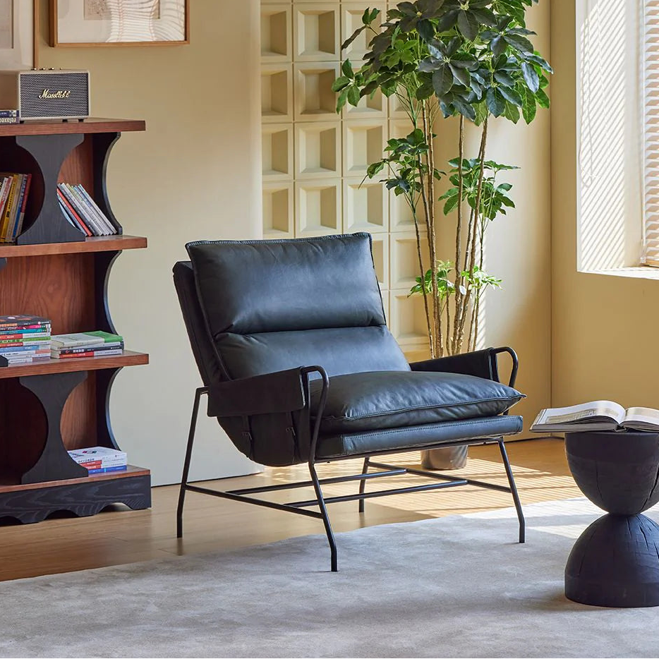 Meier Lounge Chair Moss Green Leather