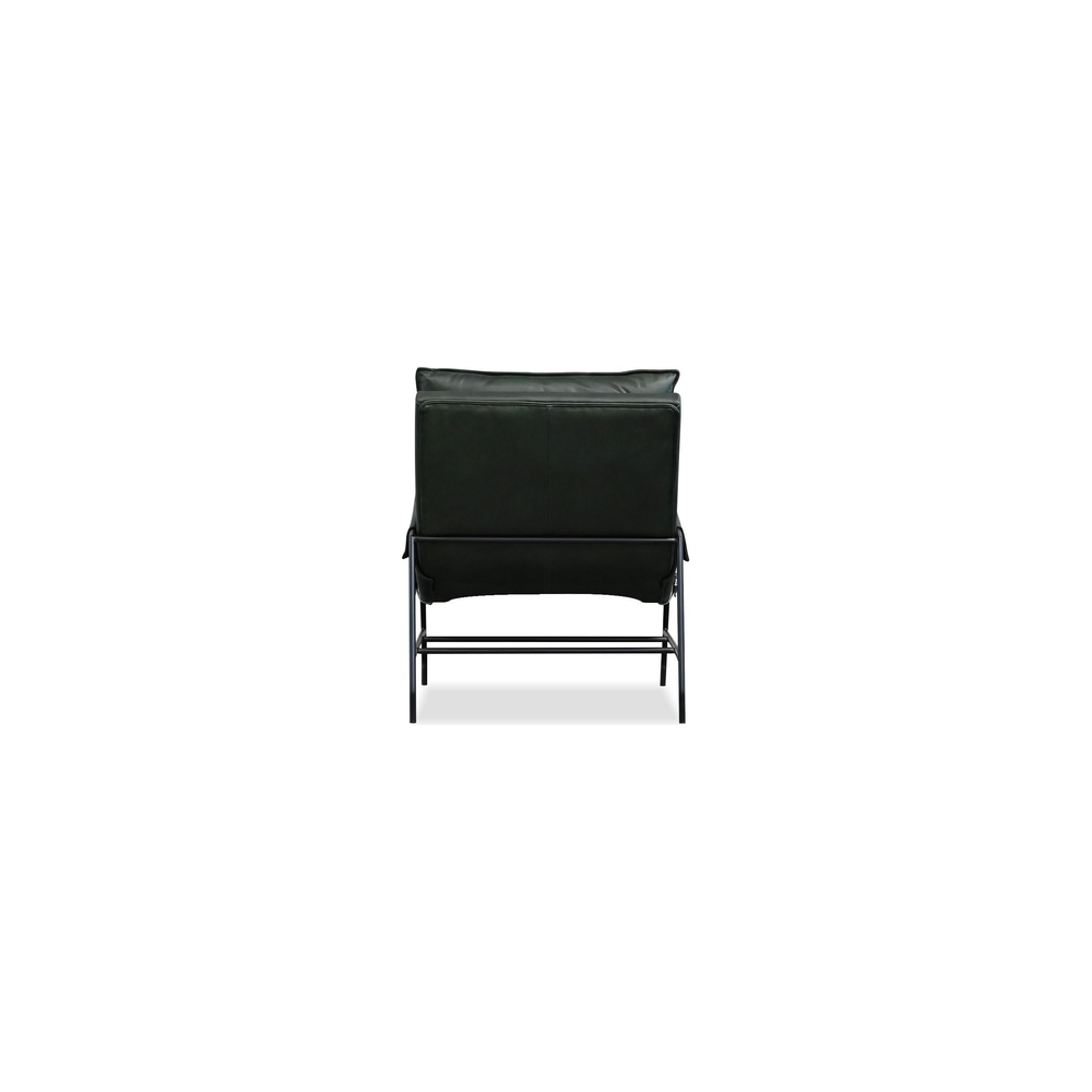 Lounge Chairs Meier Lounge Chair Moss Green Leather Charcoal Iron Powder Coated Legs