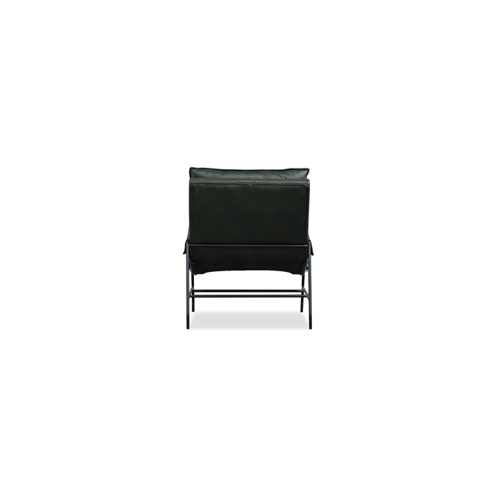 Lounge Chairs Meier Lounge Chair Moss Green Leather Charcoal Iron Powder Coated Legs