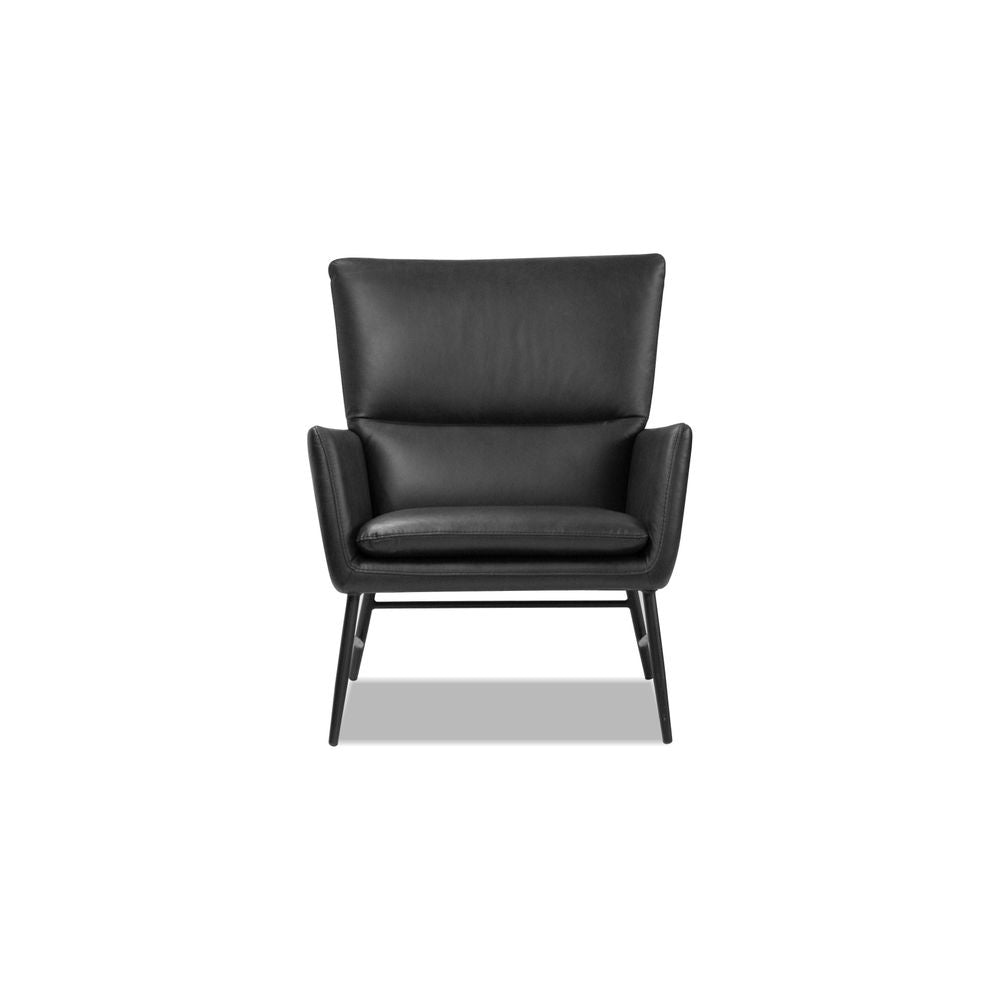Lounge Chairs Morisson Lounge Chair Vintage Black Leather Black Powder Coated Legs