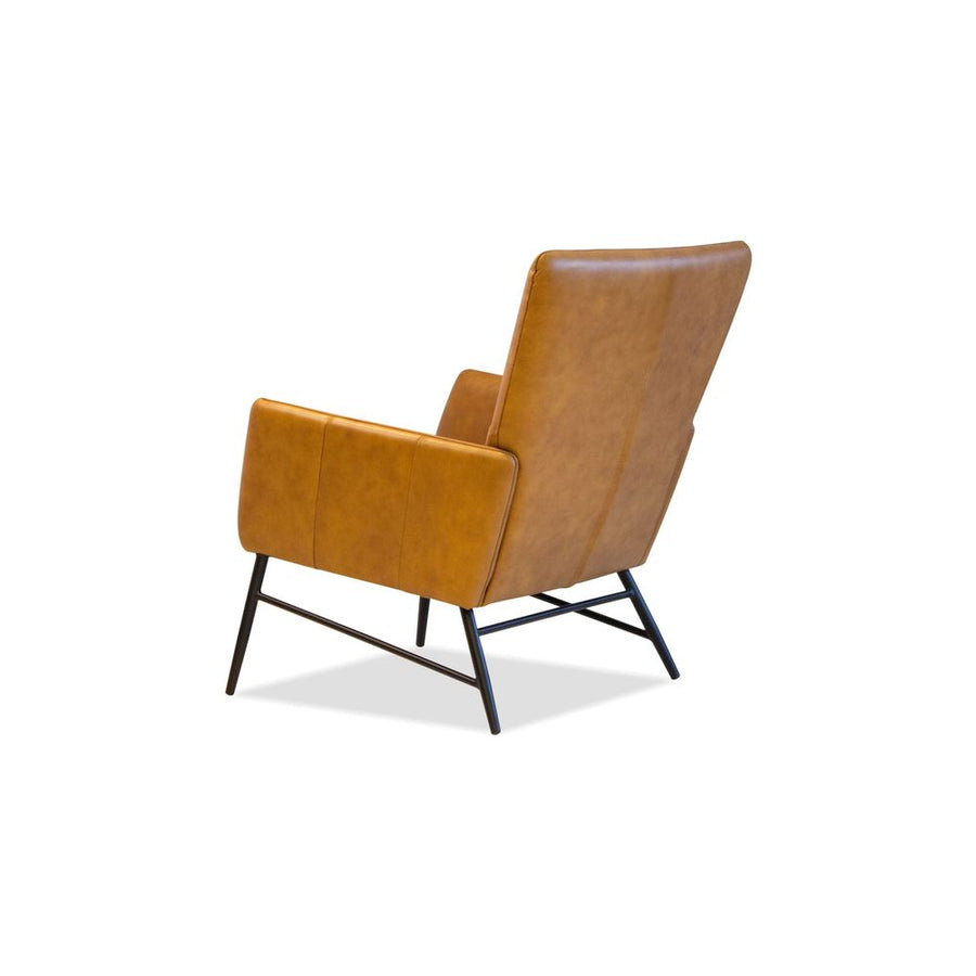 Lounge Chairs Morisson Lounge Chair Vintage Whiskey Leather Black Powder Coated Legs