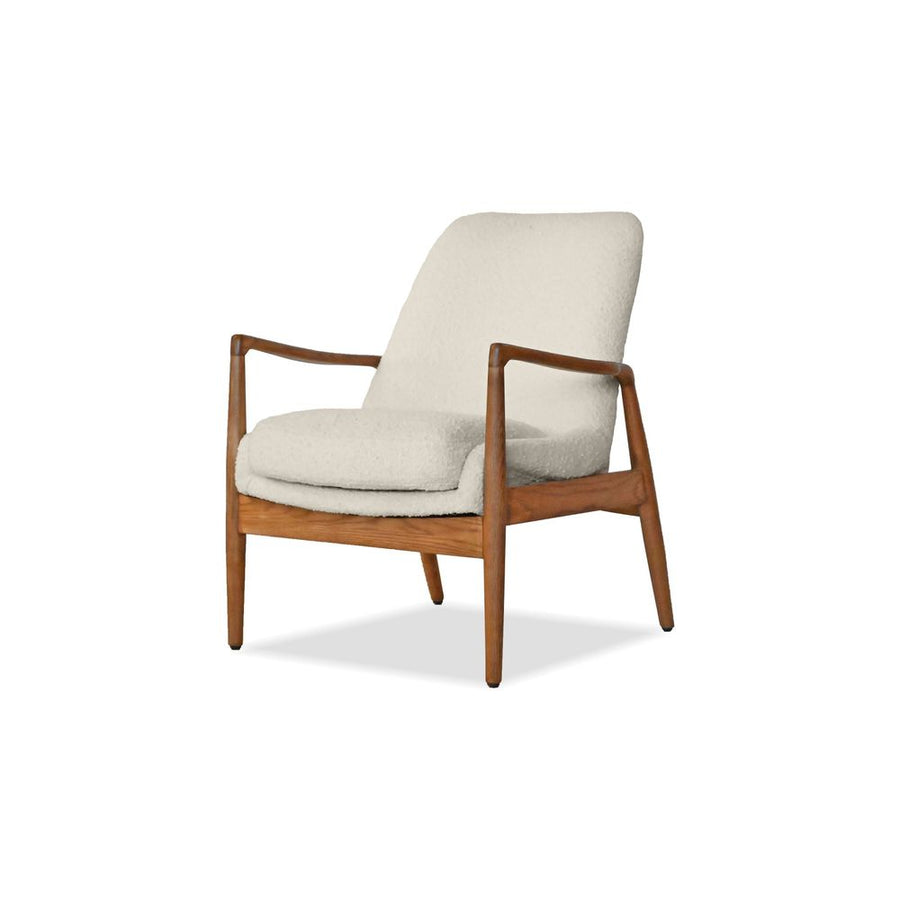 Lounge Chairs Reynolds Lounge Chair Cream Boucle Fabric Natural Ash Wood Frame