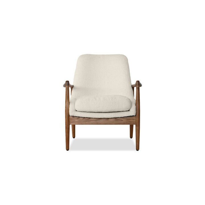 Lounge Chairs Reynolds Lounge Chair Cream Boucle Fabric Natural Ash Wood Frame