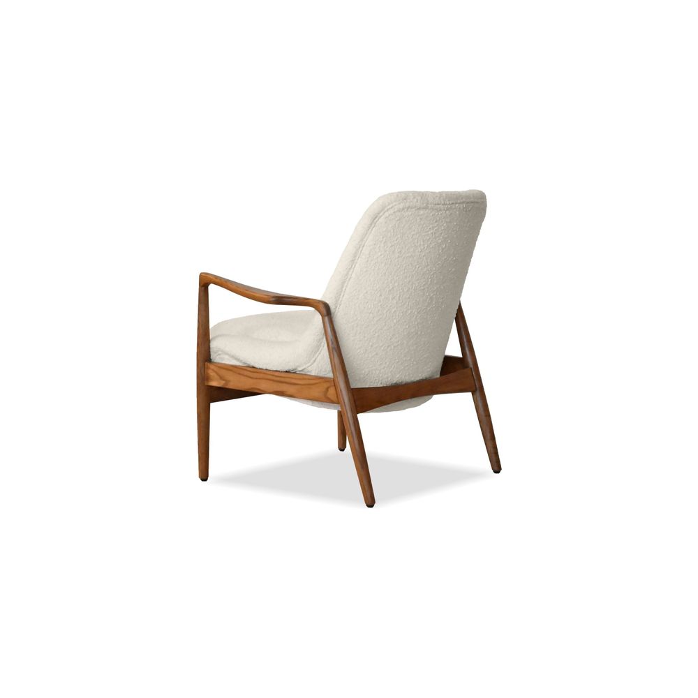 Lounge Chairs Reynolds Lounge Chair Cream Boucle Fabric Natural Ash Wood Frame