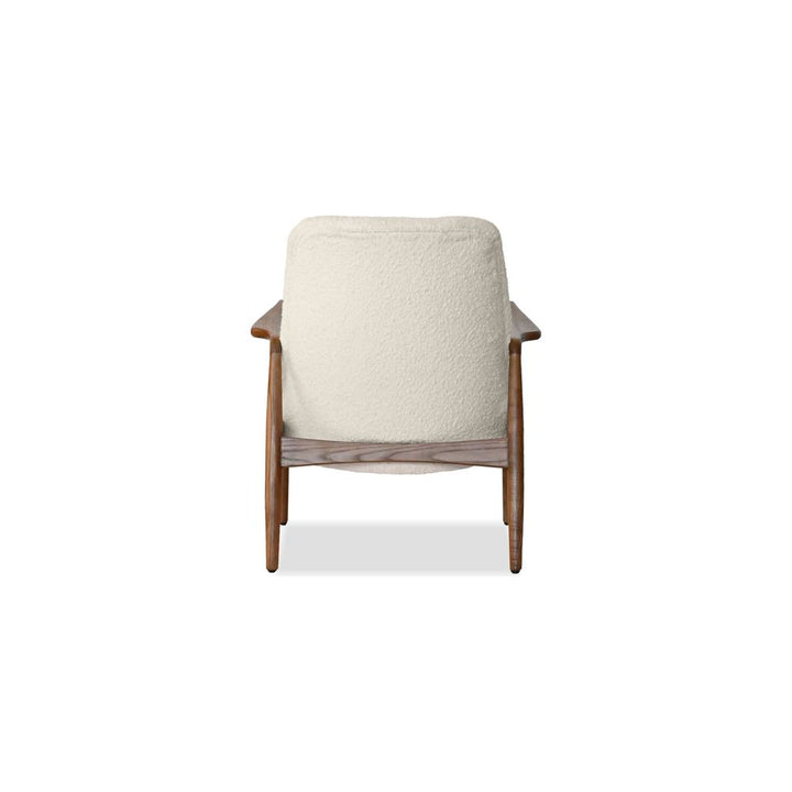 Reynolds Lounge Chair Cream Boucle Fabric Natural Ash Wood Frame