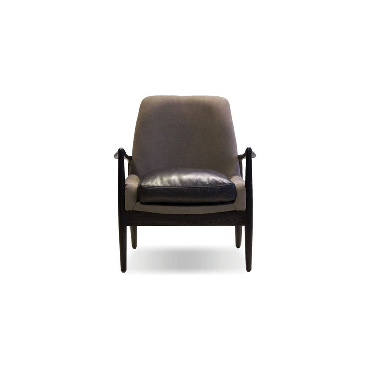 Lounge Chairs Reynolds Lounge Chair Ash Grey Seat, Black Leather Seat Cushion / Black Ash Wood Frame