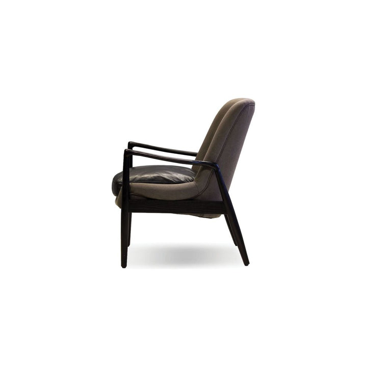 Lounge Chairs Reynolds Lounge Chair Ash Grey Seat, Black Leather Seat Cushion / Black Ash Wood Frame