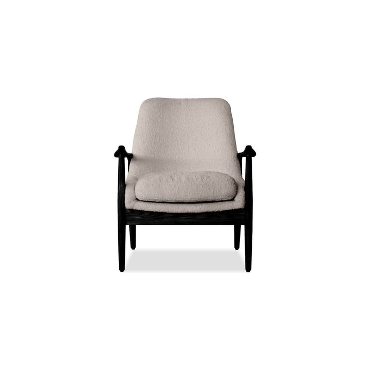 Lounge Chairs Reynolds Lounge Chair Smoke Boucle Fabric Black Ash Wood Frame