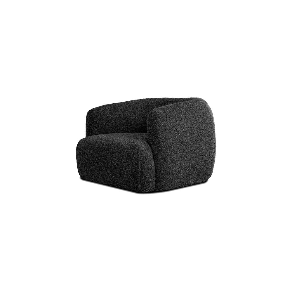 Lounge Chairs Saba Swivel Lounge Chair Black Rib Weave Fabric