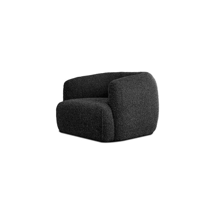 Lounge Chairs Saba Swivel Lounge Chair Black Rib Weave Fabric