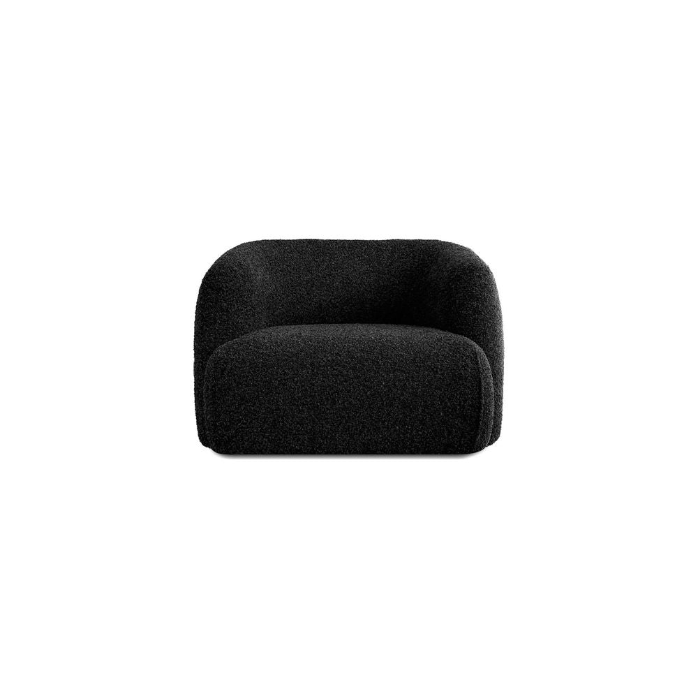 Lounge Chairs Saba Swivel Lounge Chair Black Rib Weave Fabric