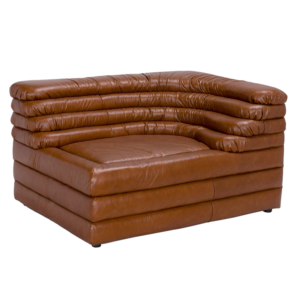 Sectionals: Parts Bandera Sofa, R, Roche Tan Leather