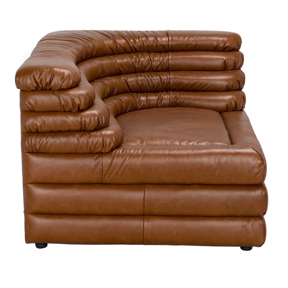 Sectionals: Parts Bandera Sofa, R, Roche Tan Leather