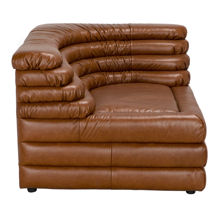 Sectionals: Parts Bandera Sofa, R, Roche Tan Leather