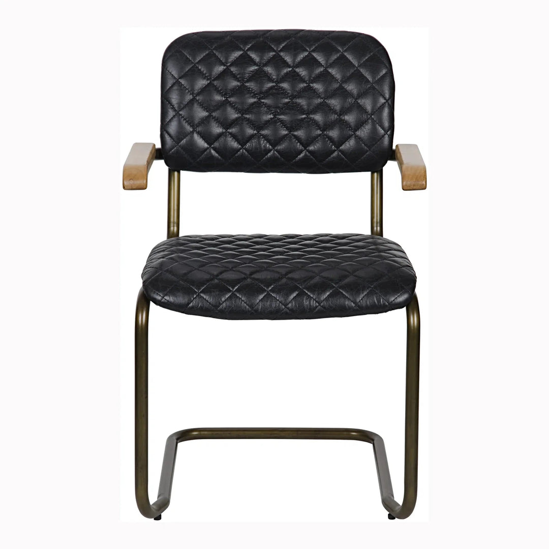 0045 Quilted Leather Cantilever Arm Chair