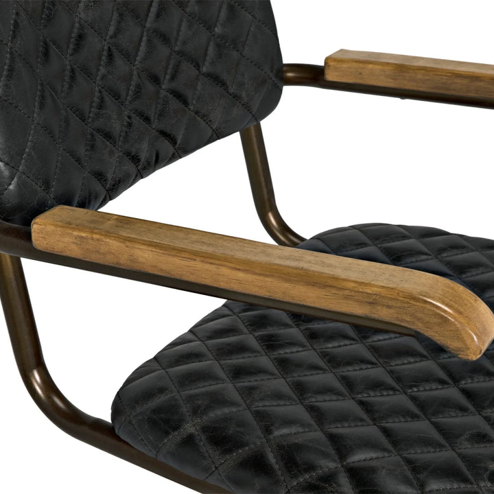 0045 Quilted Leather Cantilever Arm Chair