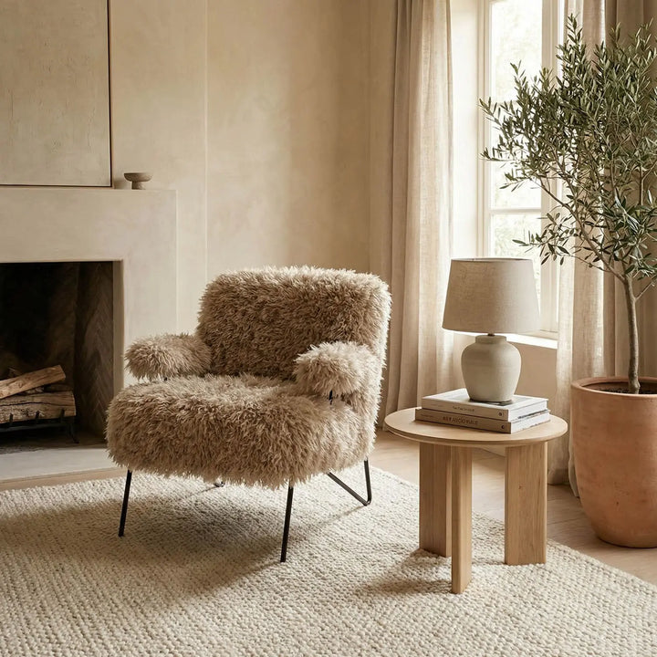 Exeter Lounge Chair - Latte Fur